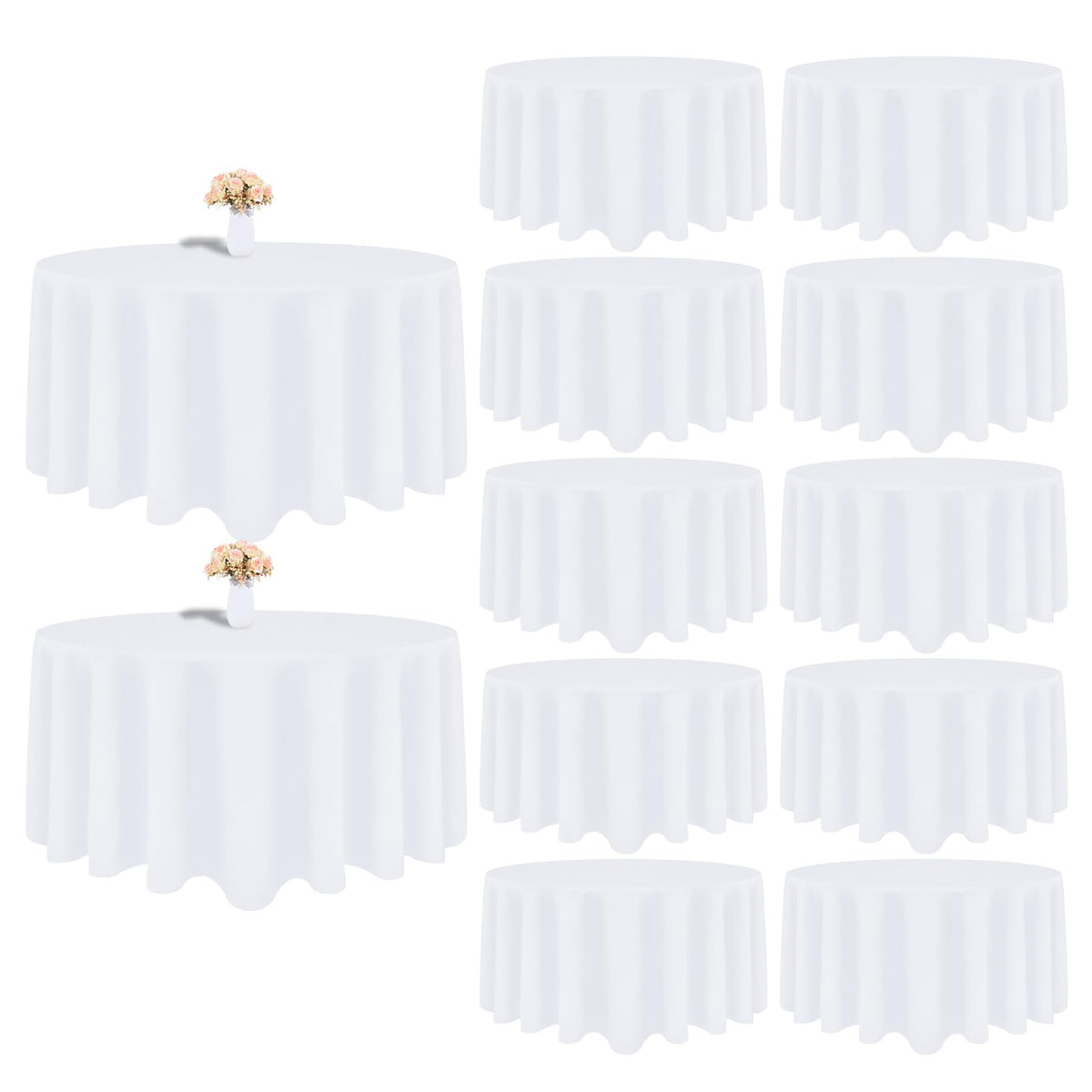 12 Pack Black Tablecloths Rectangle 60 x 102 Inch for 6 Foot Tables