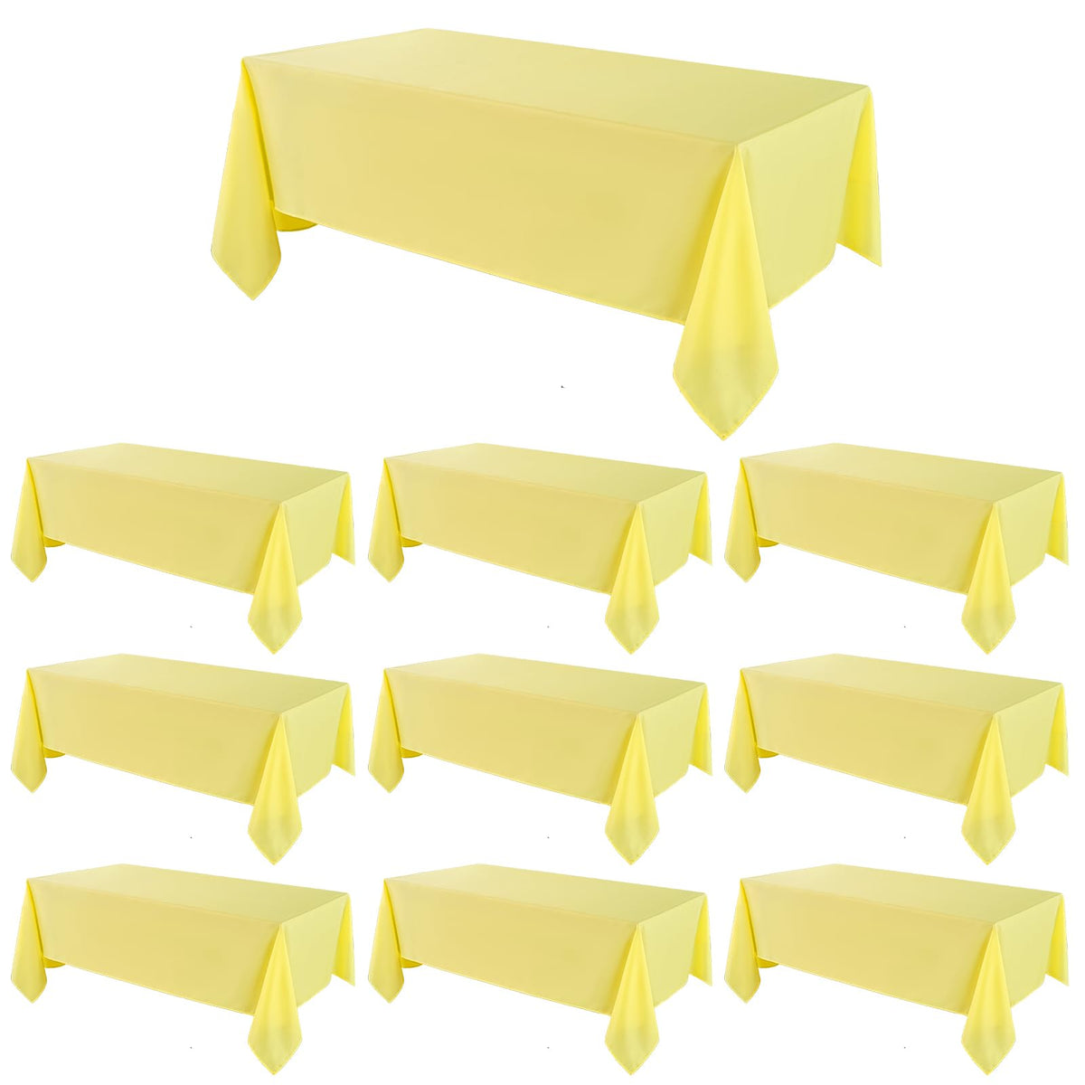 6 Pack Ivory Rectangle Tablecloths 60x120 Inch for 8ft Tables