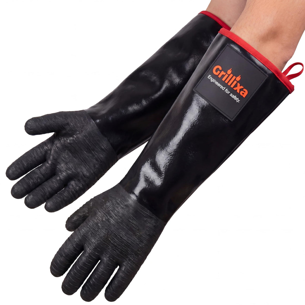 Heat Resistant BBQ Grill Gloves, Standard Cotton Lining, 14 in, XL