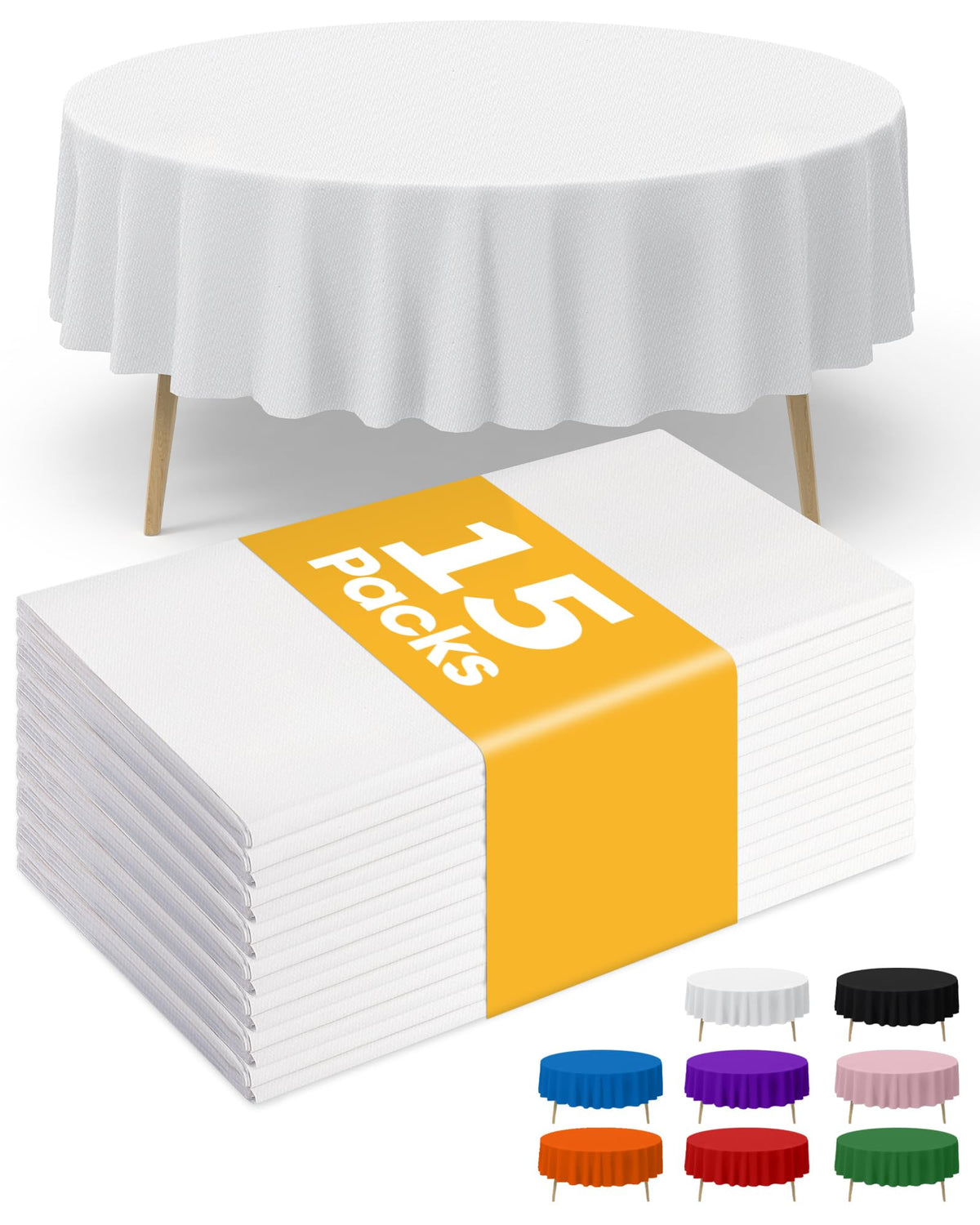 Niuara Black Plastic Table Cloth Rectangle Table 15 Pack, 54''×108'' Tablecloth for Graduation Decorations Class of 2025, Table Cloth for Disposable Use, Table Cover for Holiday Party, Gathering