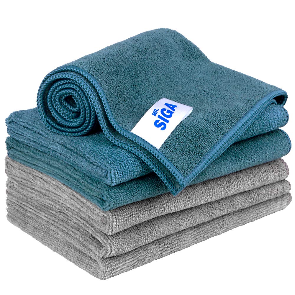 MR.SIGA Microfiber Cleaning Cloths, All Purpose Cleaning Towels, Pack of 6