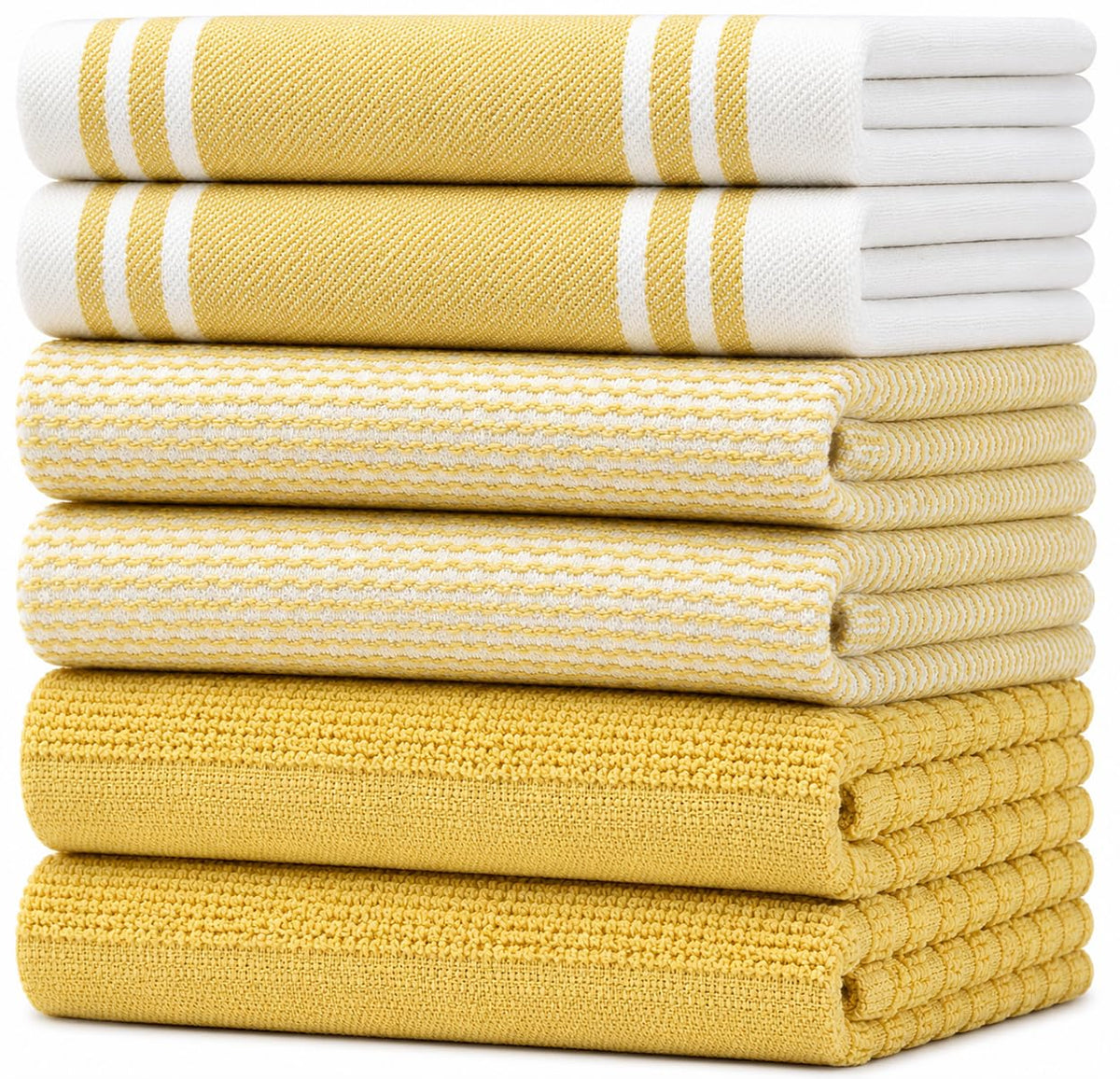 Premium Kitchen Towels 6 Pack 100% Cotton, 20"x28" Dish Towels - Grey