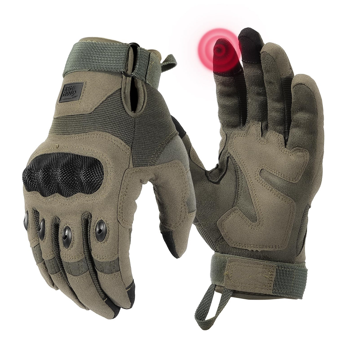 KEMIMOTO Tactical Gloves for Men, Touchscreen Motorcycle Gloves with Hard Shell & Palm Padding for Sports Motorcycle Cycling Tactical Airsoft Paintball Hunting Hiking