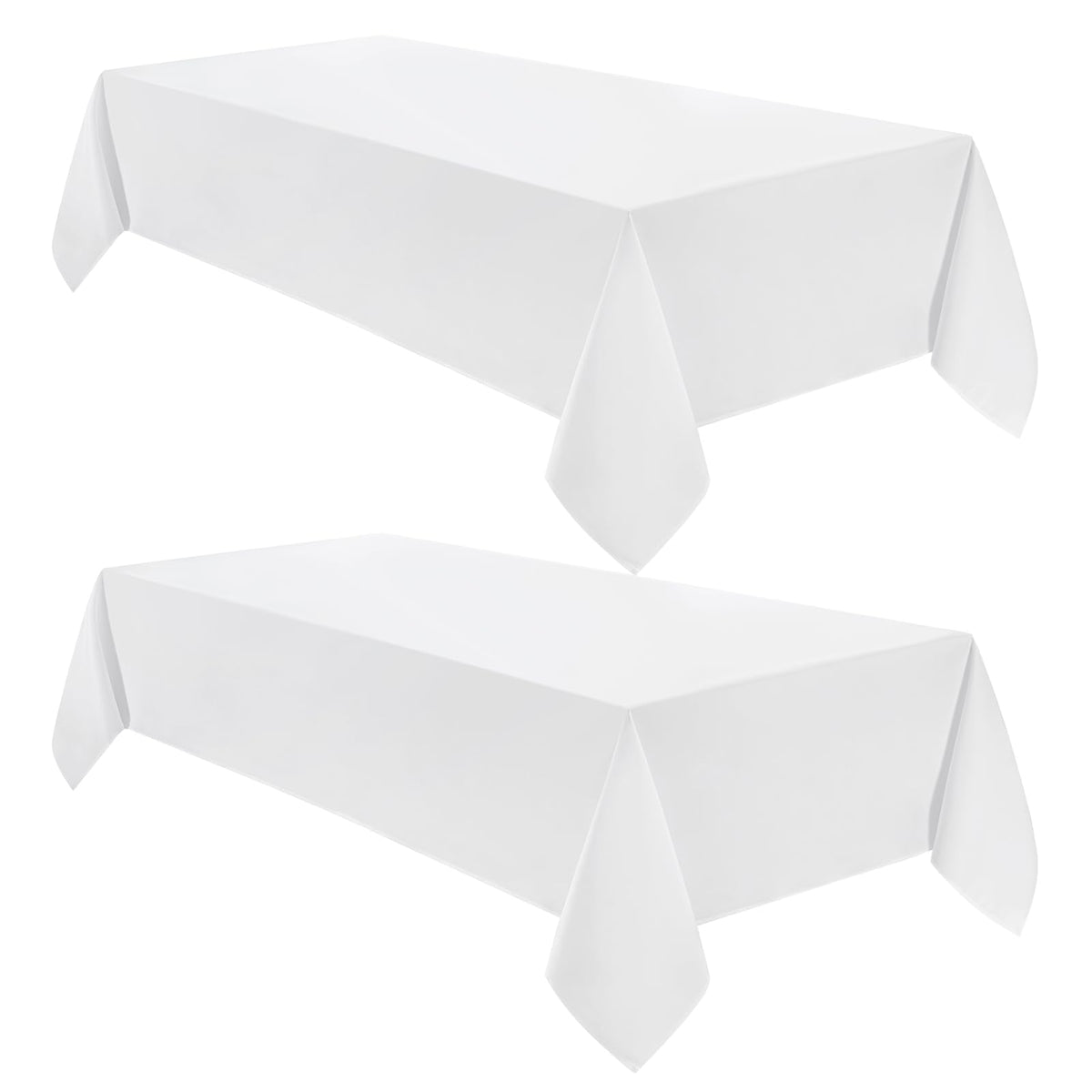 VidaFete Classic Series 10 Pack 90 * 132inch White Rectangle Tablecloth