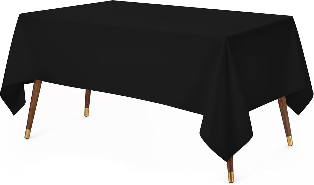 Utopia Kitchen Rectangle Table Cloth 2 Pack [60x102 Inches, Black]