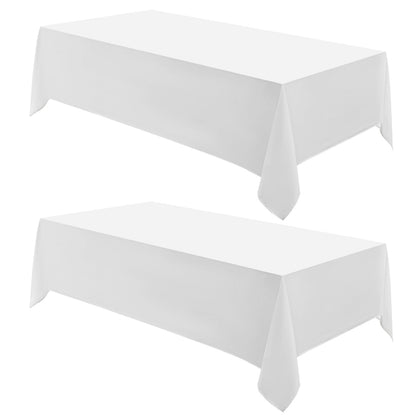 6 Pack Ivory Rectangle Tablecloths 60x120 Inch for 8ft Tables