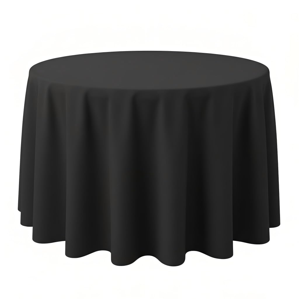 Surmente 90x156 Inch Black Tablecloth for 8 Foot Rectangle Tables