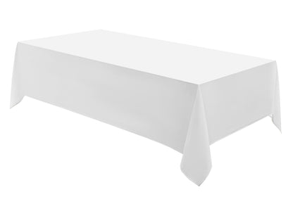 6 Pack Ivory Rectangle Tablecloths 60x120 Inch for 8ft Tables
