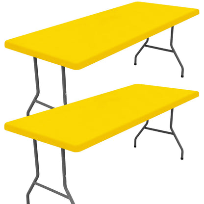 Moosfor 2 Pack Rectangle Spandex Fitted Table Cloth, 6FT Elastic Tablecloth