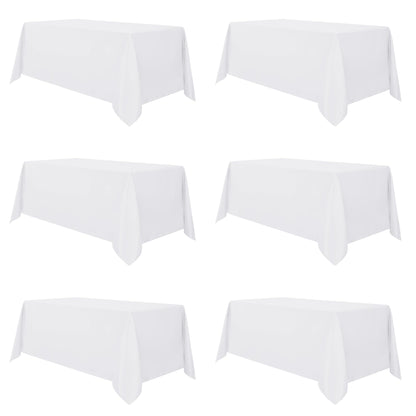 sancua 2 Pack White Table Cloth 60x102 Inch for 6 Feet Rectangle Tables