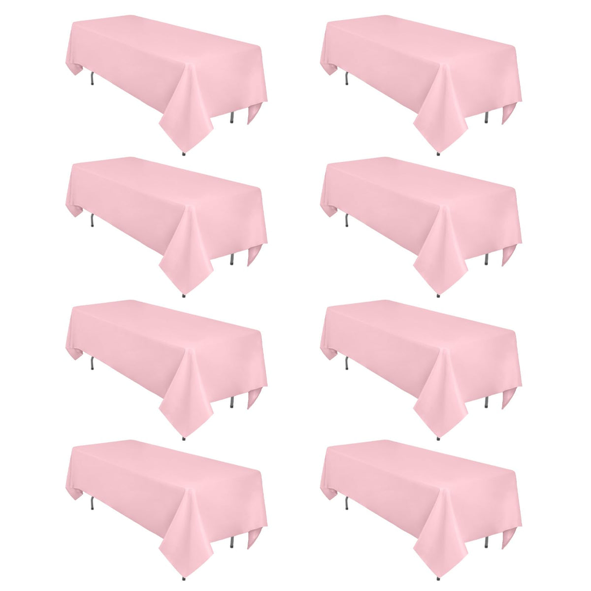 12 Pack Black Tablecloths Rectangle 60 x 102 Inch for 6 Foot Tables
