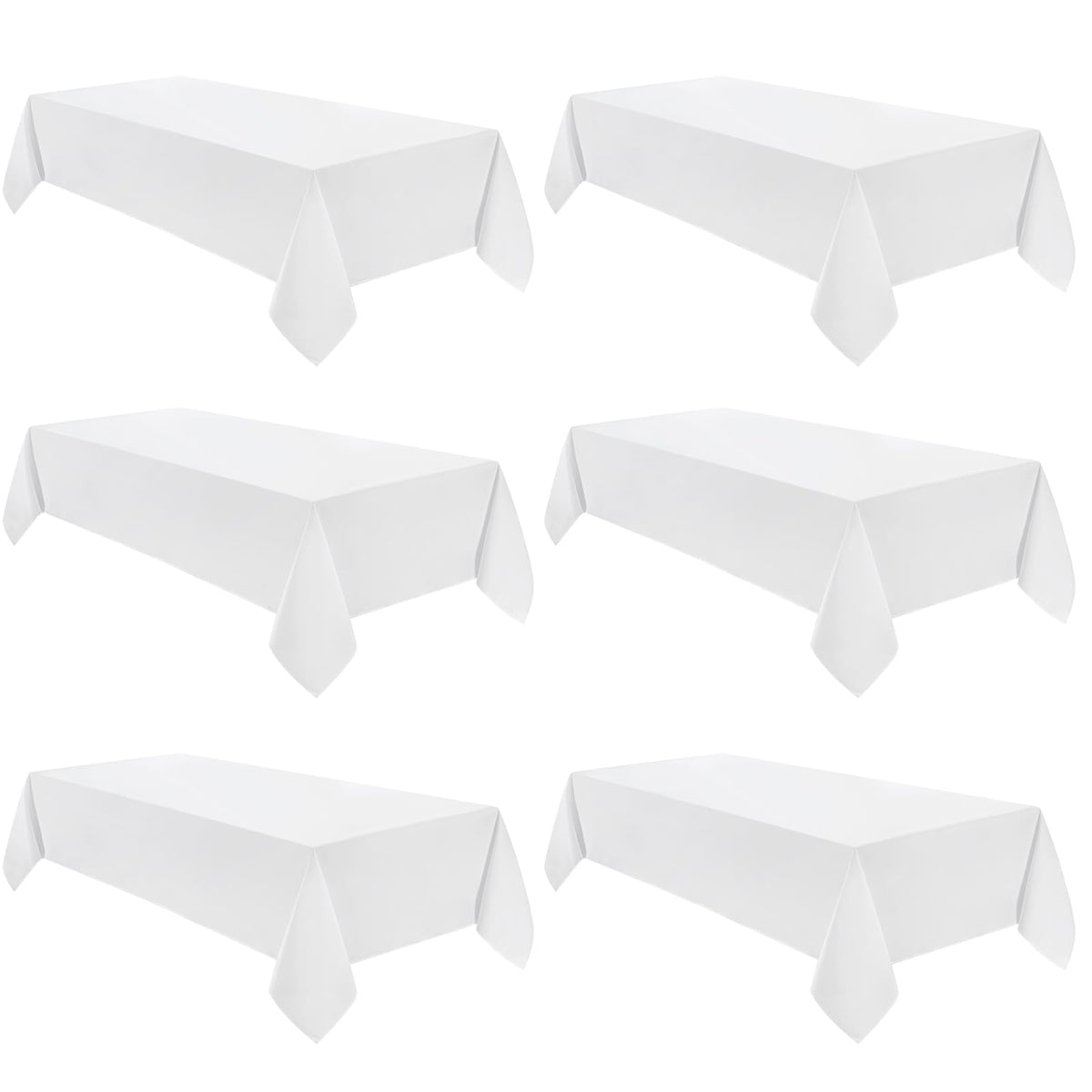 VidaFete Classic Series 10 Pack 90 * 132inch Black Rectangle Tablecloth