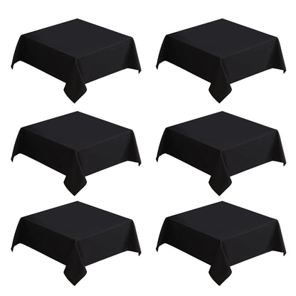 VidaFete Classic Series 10 Pack 90 * 132inch Black Rectangle Tablecloth