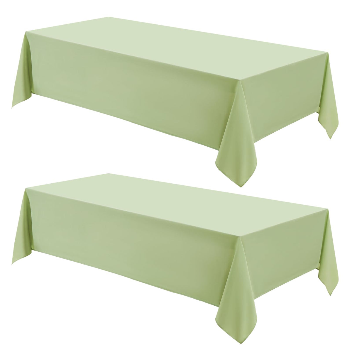 6 Pack Ivory Rectangle Tablecloths 60x120 Inch for 8ft Tables