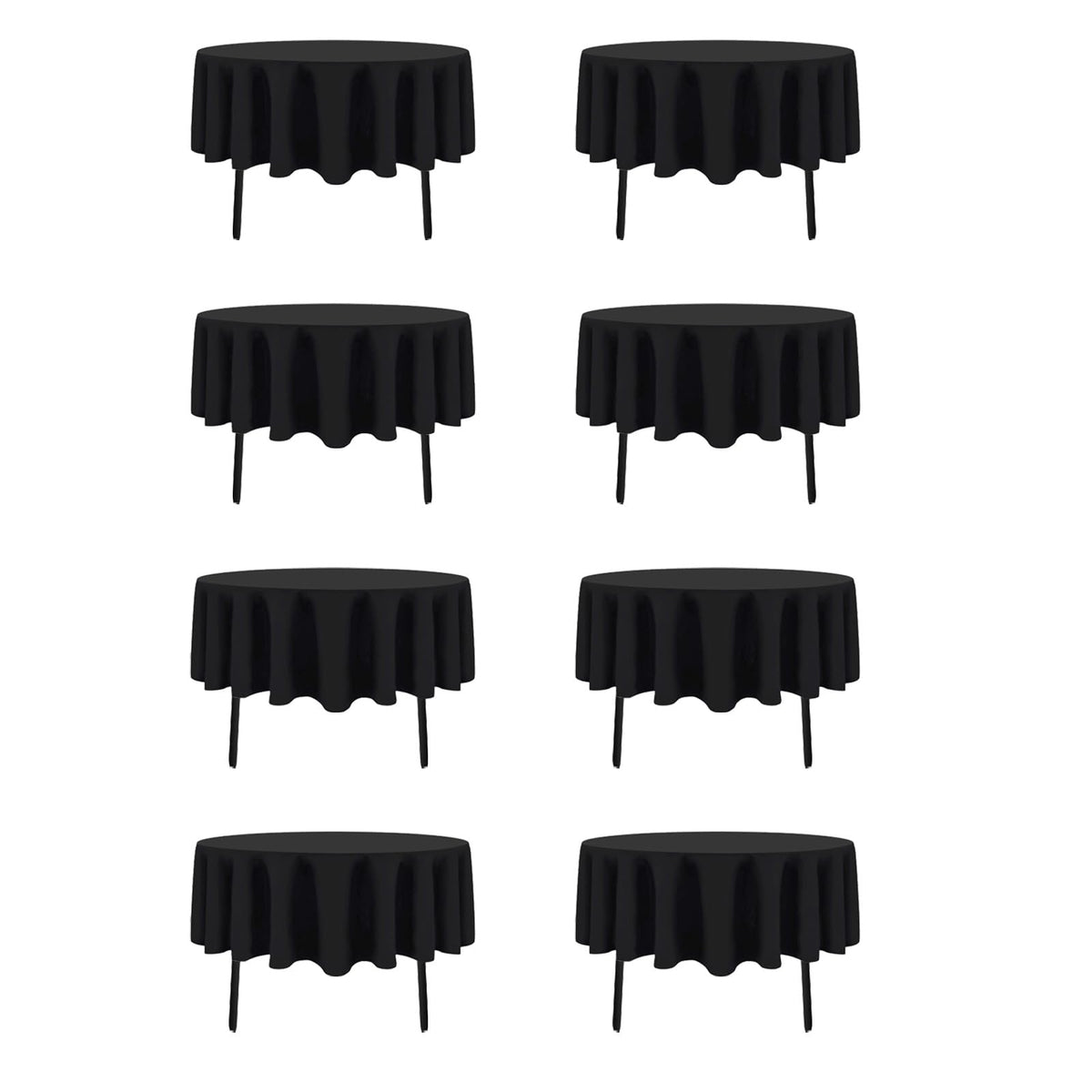 12 Pack Black Tablecloths Rectangle 60 x 102 Inch for 6 Foot Tables