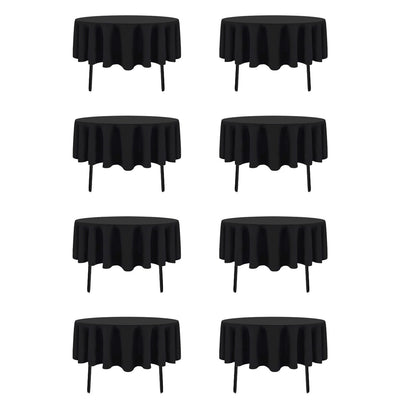 12 Pack Black Tablecloths Rectangle 60 x 102 Inch for 6 Foot Tables