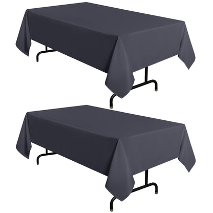 sancua 2 Pack White Table Cloth 60x102 Inch for 6 Feet Rectangle Tables