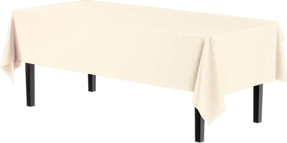 Exquisite Ivory Plastic Table Cloth Disposable 12 Pack, 54 x 108 Inch
