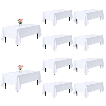 10 Pack Black Tablecloths 60 x 102 Inch for 6 Foot Rectangle Tables