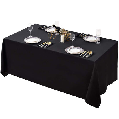Surmente 90x156 Inch Black Tablecloth for 8 Foot Rectangle Tables