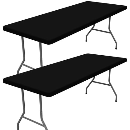 Moosfor 2 Pack Rectangle Spandex Fitted Table Cloth, 6FT Elastic Tablecloth