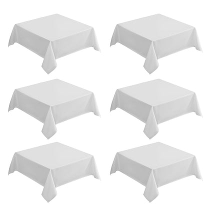 VidaFete Classic Series 10 Pack 90 * 132inch White Rectangle Tablecloth