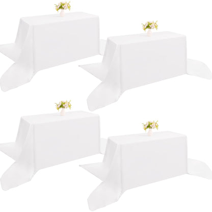 4 Pack Rectangle Tablecloth 60x102 Inch Black Washable Polyester Table Cover for Wedding Dining Table Buffet Parties Banquet Decoration（Black）