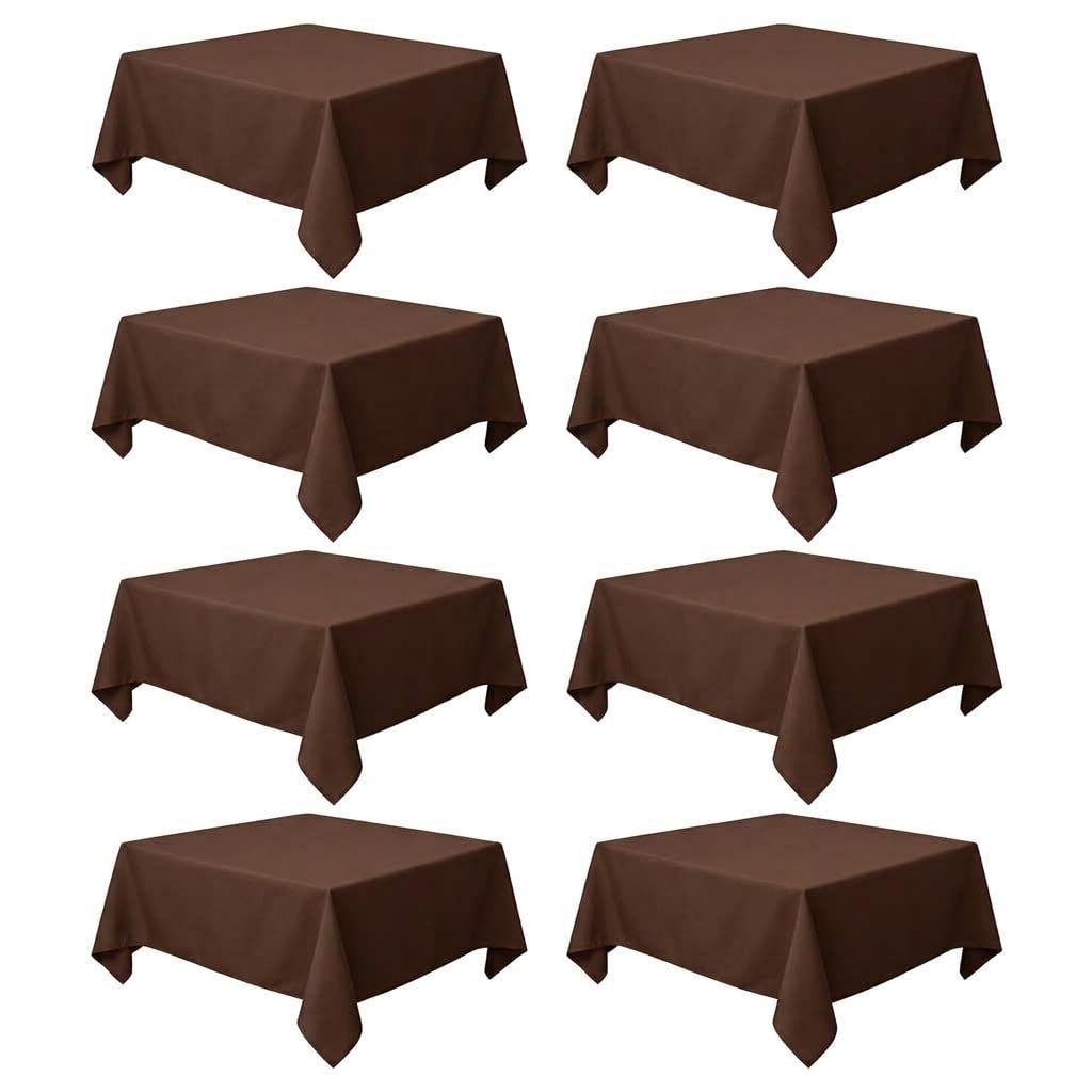 8 Pack White Rectangle Table Cloth 60 x 102 Inch For 6 Foot Tables