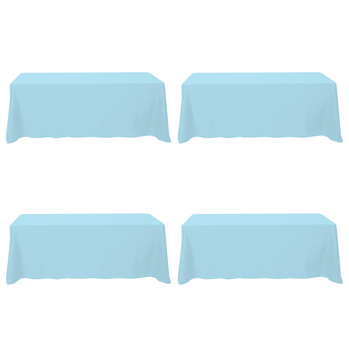 BRILLMAX 6 Pack White Tablecloths 60x126 Inch for 8ft Rectangle Tables