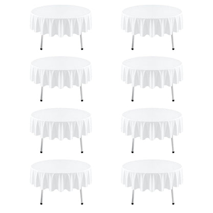8 Pack White Rectangle Table Cloth 60 x 102 Inch For 6 Foot Tables
