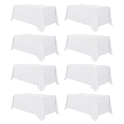 sancua 2 Pack White Table Cloth 60x102 Inch for 6 Feet Rectangle Tables