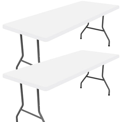 Moosfor 2 Pack Rectangle Spandex Fitted Table Cloth, 6FT Elastic Tablecloth