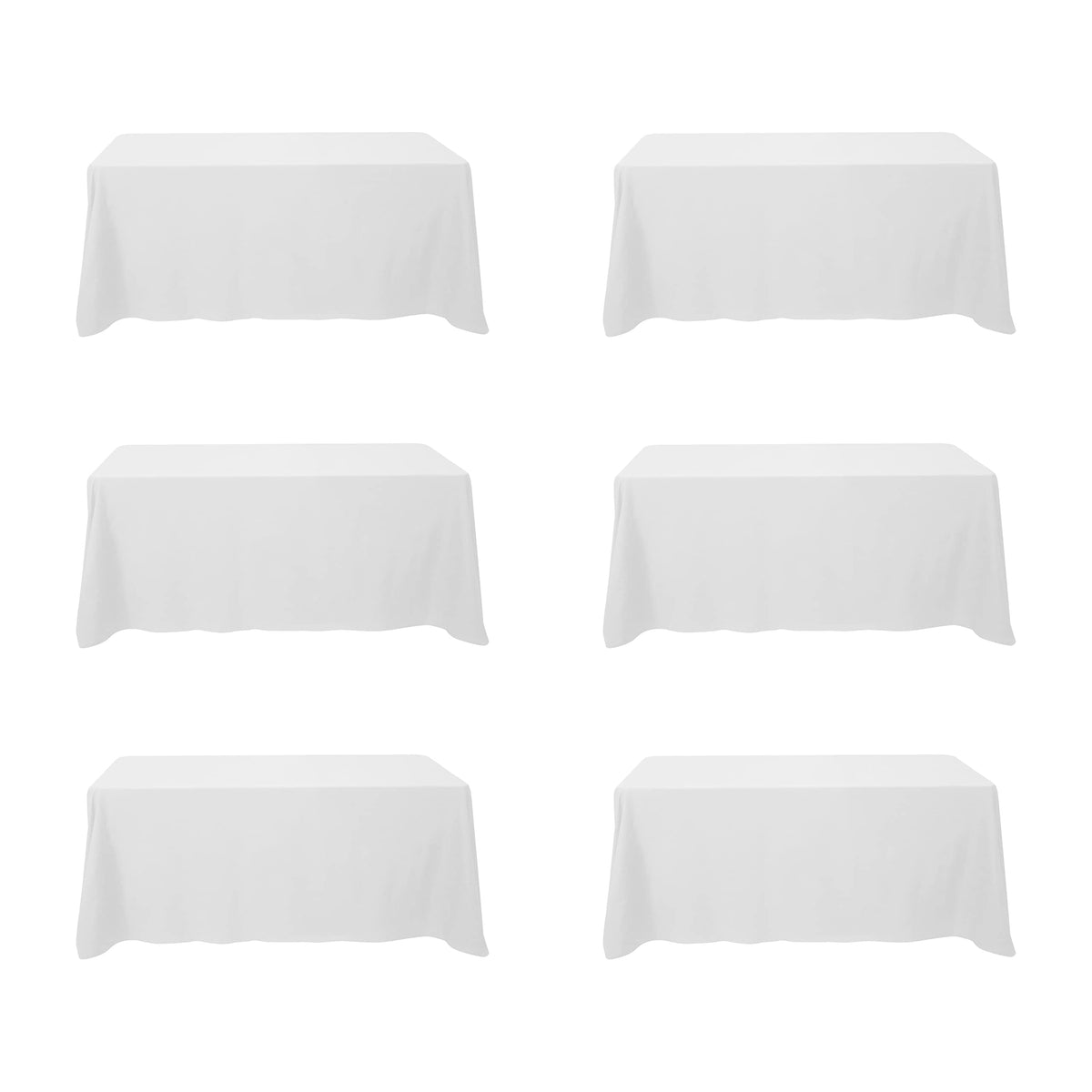 BRILLMAX 6 Pack White Tablecloths 60x126 Inch for 8ft Rectangle Tables
