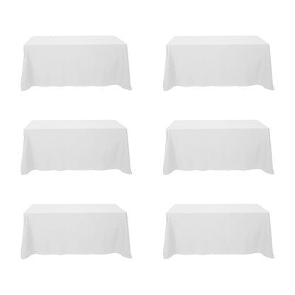 BRILLMAX 6 Pack White Tablecloths 60x126 Inch for 8ft Rectangle Tables