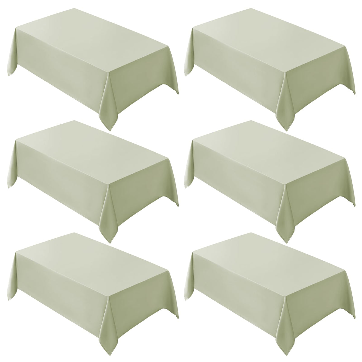VidaFete Classic Series 10 Pack 90 * 132inch White Rectangle Tablecloth