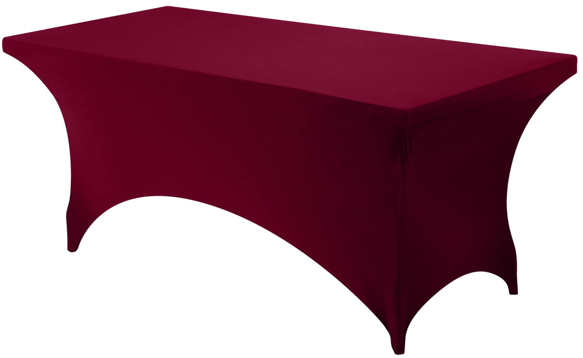 Utopia Kitchen Spandex Table Cloth 2 Pack [8FT, 96Lx30Wx30H Inch, Black]