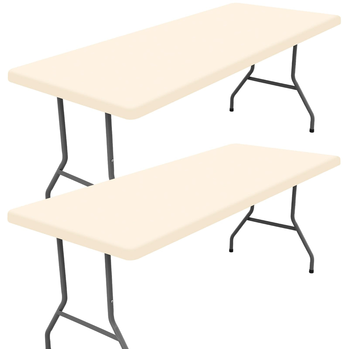 Moosfor 2 Pack Rectangle Spandex Fitted Table Cloth, 6FT Elastic Tablecloth