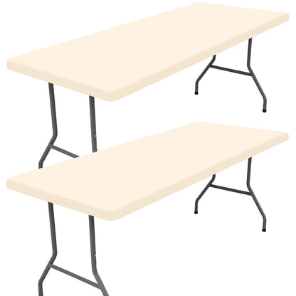 Moosfor 2 Pack Rectangle Spandex Fitted Table Cloth, 6FT Elastic Tablecloth
