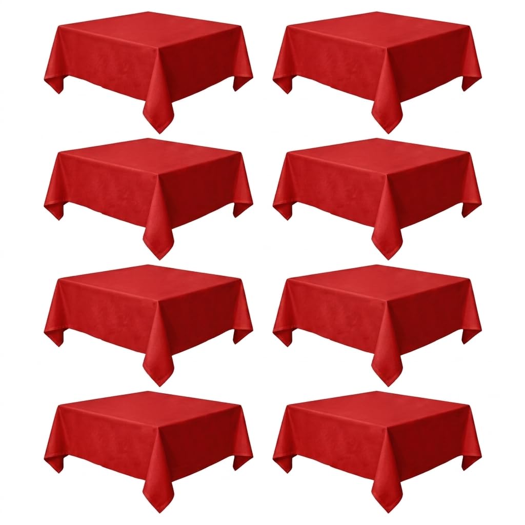 8 Pack White Rectangle Table Cloth 60 x 102 Inch For 6 Foot Tables