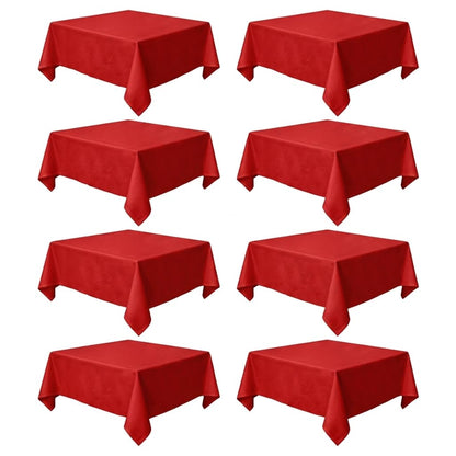 8 Pack White Rectangle Table Cloth 60 x 102 Inch For 6 Foot Tables