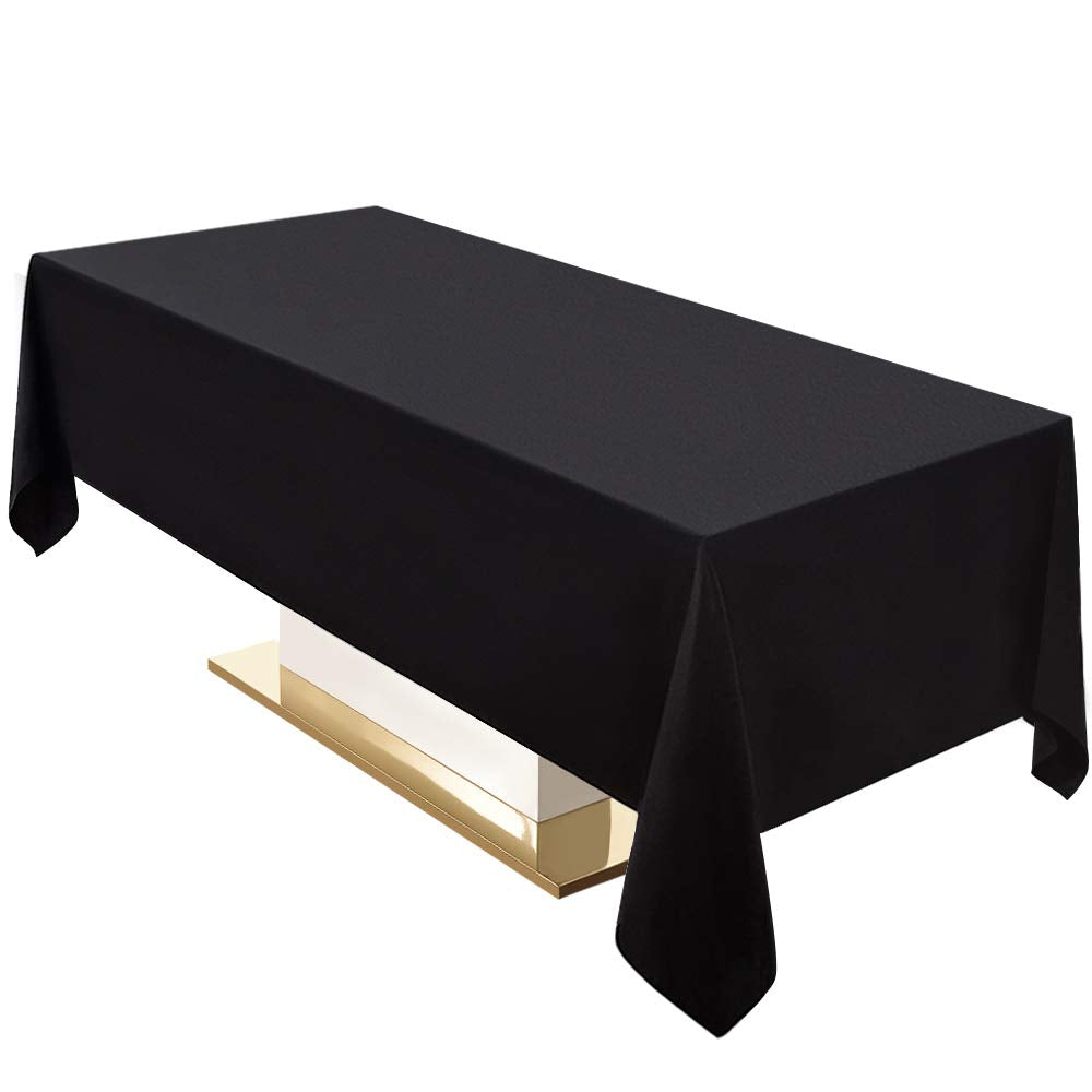 Surmente 90x156 Inch Black Tablecloth for 8 Foot Rectangle Tables