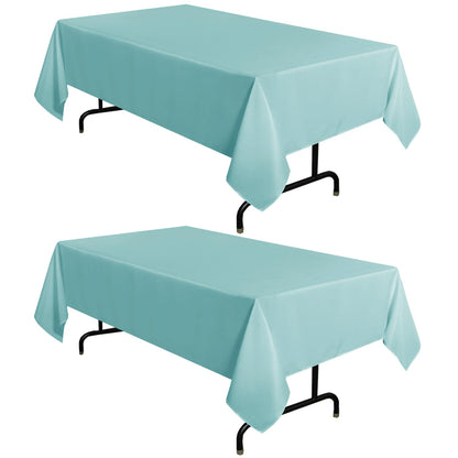 sancua 2 Pack White Table Cloth 60x102 Inch for 6 Feet Rectangle Tables