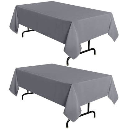sancua 2 Pack White Table Cloth 60x102 Inch for 6 Feet Rectangle Tables
