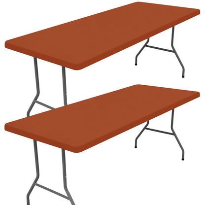 Moosfor 2 Pack Rectangle Spandex Fitted Table Cloth, 6FT Elastic Tablecloth