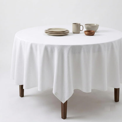 Urban Villa Tabletop Cover Kitchen Dining Tablecloth 100% Cotton Holiday Celebrations Wedding Dinner Parties White Rectangle 60X120 Inches 10-12 Seats Table Cloth