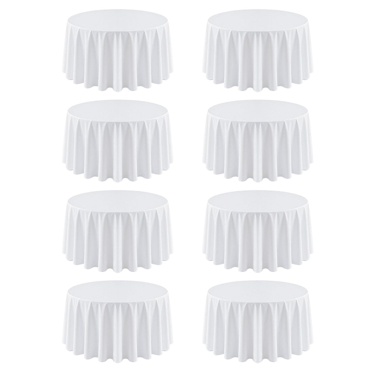 8 Pack White Rectangle Table Cloth 60 x 102 Inch For 6 Foot Tables