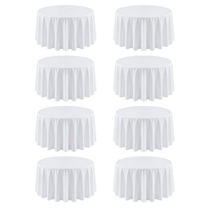 8 Pack White Rectangle Table Cloth 60 x 102 Inch For 6 Foot Tables