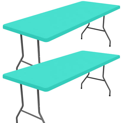 Moosfor 2 Pack Rectangle Spandex Fitted Table Cloth, 6FT Elastic Tablecloth