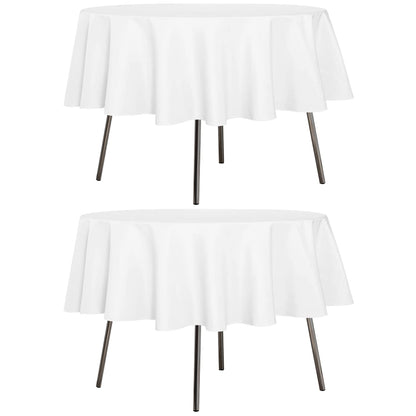 sancua 2 Pack White Table Cloth 60x102 Inch for 6 Feet Rectangle Tables