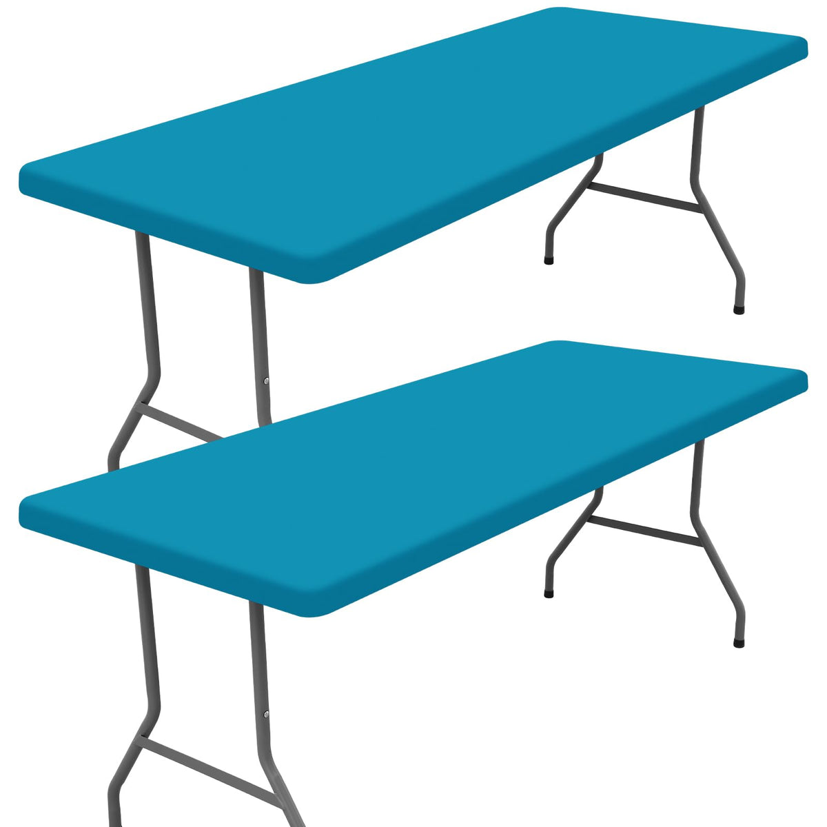 Moosfor 2 Pack Rectangle Spandex Fitted Table Cloth, 6FT Elastic Tablecloth